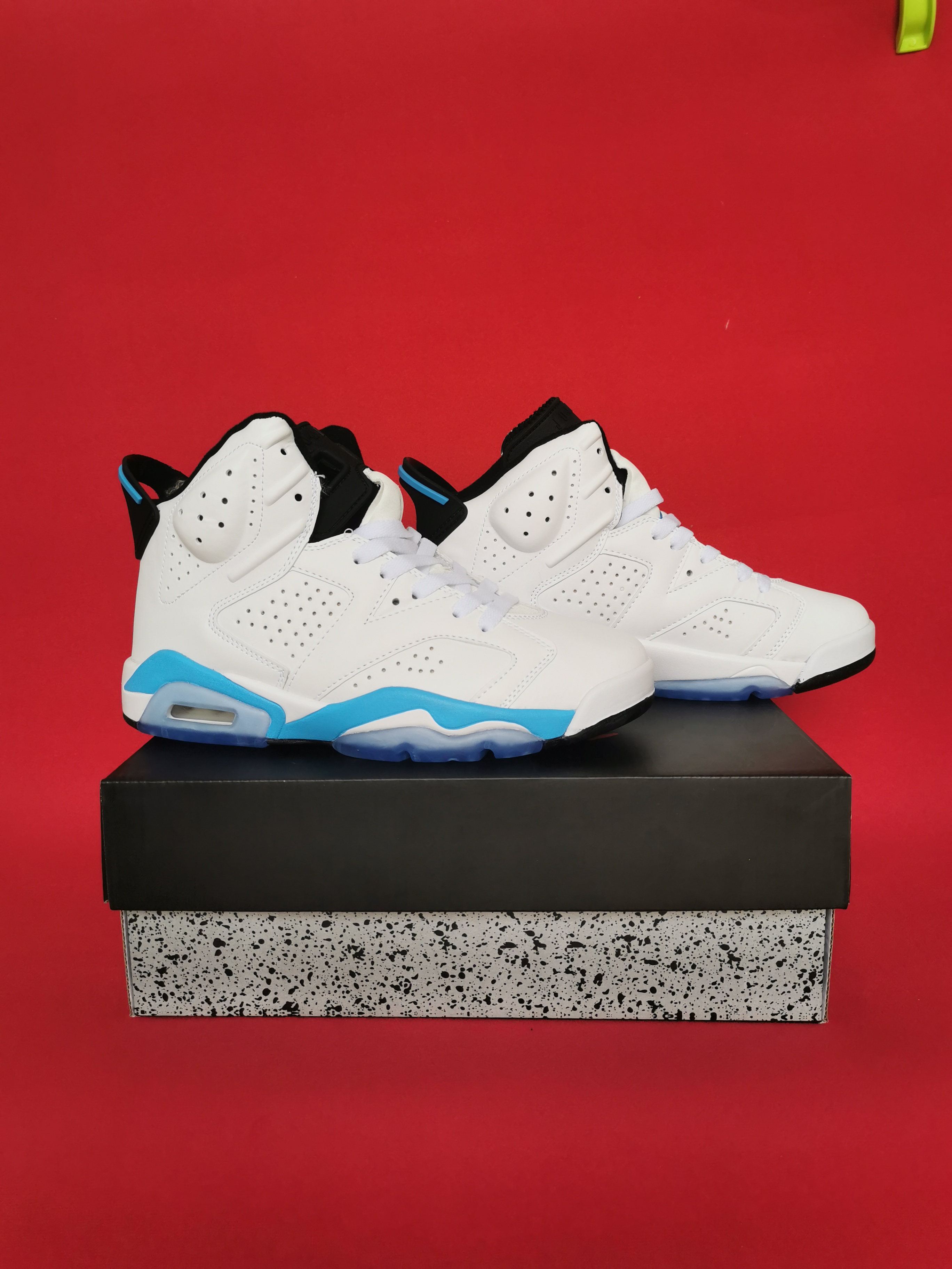 Air Jordan 6 White Baby Blue Retro Shoes